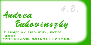 andrea bukovinszky business card